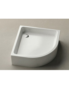 Shower tray with legs, panel 90x90R WHITE, deep, stone mass - 2