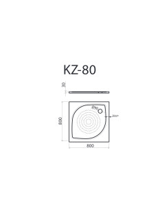 Dušas paliktnis KZ-80 800x800mm balts 2