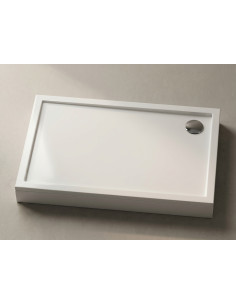 Dušas paliktnis QQ-120 1200x900mm ar kājām un L-veida paneli, balts