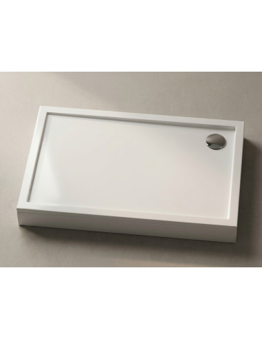 Dušas paliktnis QQ-120 1200x900mm ar kājām un L-veida paneli, balts