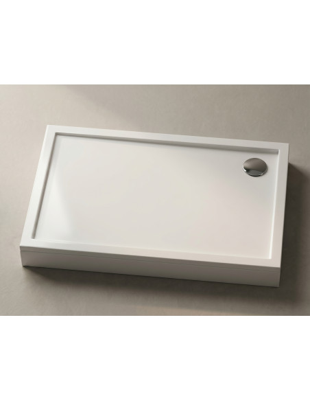 Dušas paliktnis QQ-120 1200x900mm ar kājām un L-veida paneli, balts