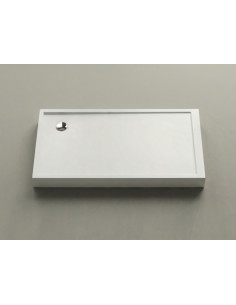 Dušas paliktnis QQ-145L 1450x800mm ar kājām un L-veida paneli, kreisais, balts