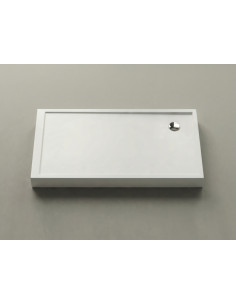 Dušas paliktnis QQ-145R 1450x800mm ar kājām un L-veida paneli, labais, balts