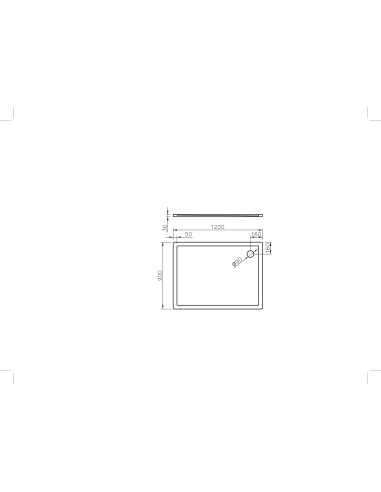Dušas paliktnis QZ-120 1200x900mm, balts