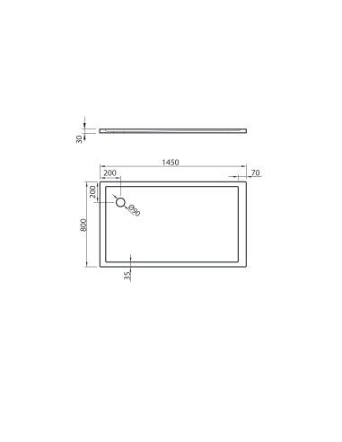 Dušas paliktnis QZ-145L 1450x800mm, kreisais, balts