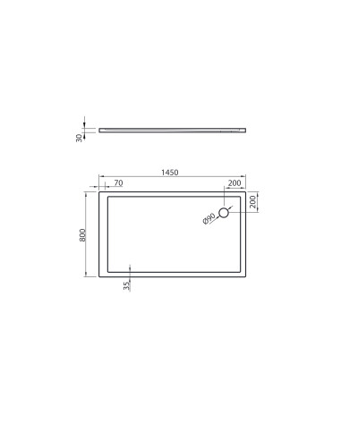 Dušas paliktnis QZ-145R1450x800mm, labais, balts