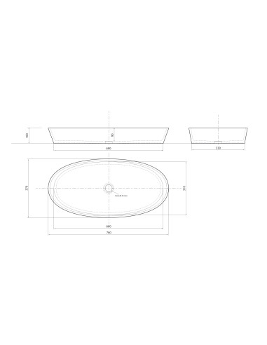 Izlietne D3 760x370x100mm balta