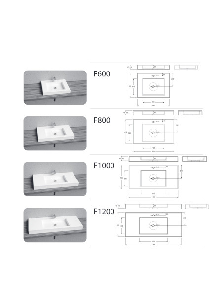 Izlietne F-600 600x450x80mm balta