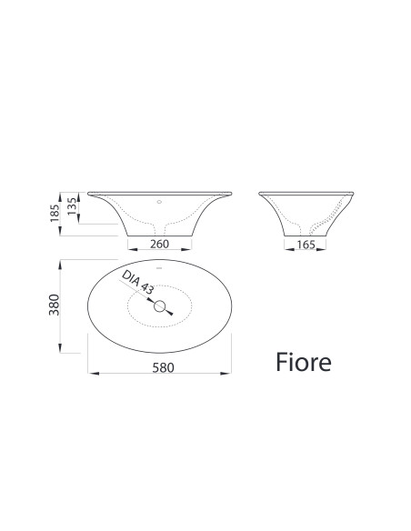 Izlietne FIORE 580x380mm balta
