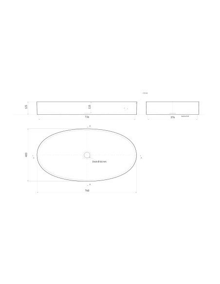 Izlietne U2 760x400mm, balta