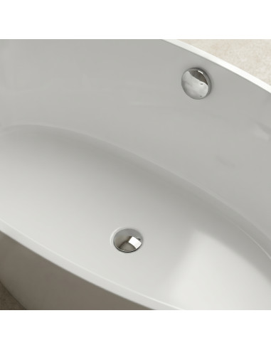 Vanna BEIRA 3 1775x757mm ar pārplūdi, balta matēta