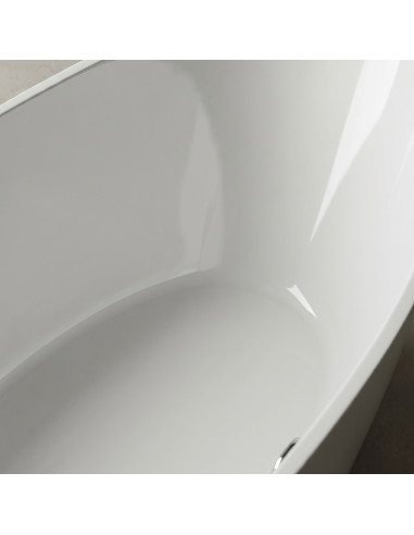 Vanna CLEONE 1825x735mm ar pārplūdi, balta matēta
