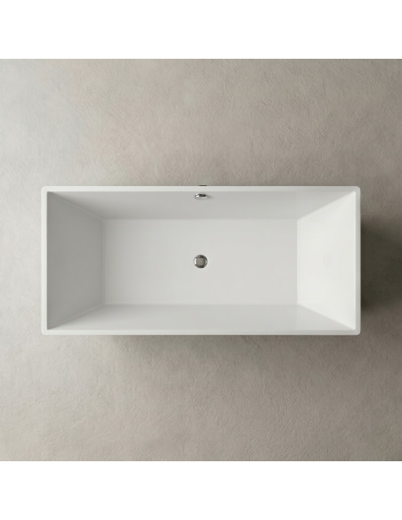 Vanna ERUNNA 1 1752x805mm ar pārplūdi, balta matēta