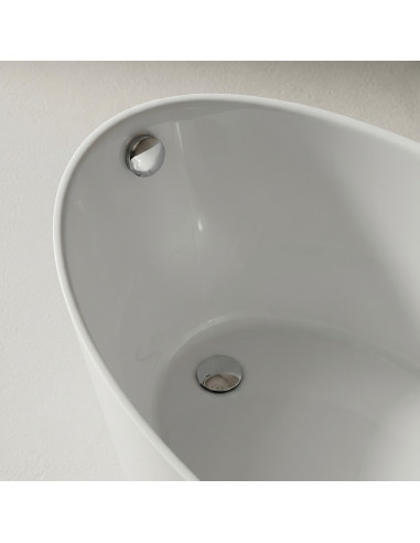 Vanna PROTEUS 1670x860mm ar pārplūdi, balta matēta