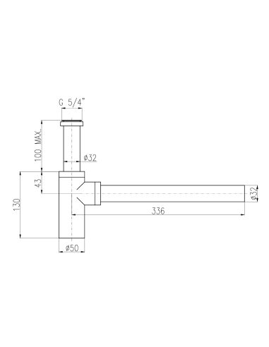 Izlietnes sifons 5/4", melns - matēts MD0232CMAT, RAV Slezák - 2