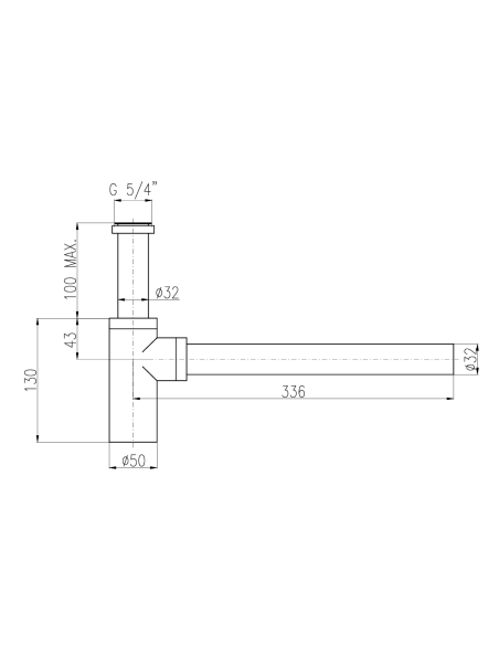 Сифон для раковины MD0232CMAT, MELNS/MAT. - 2