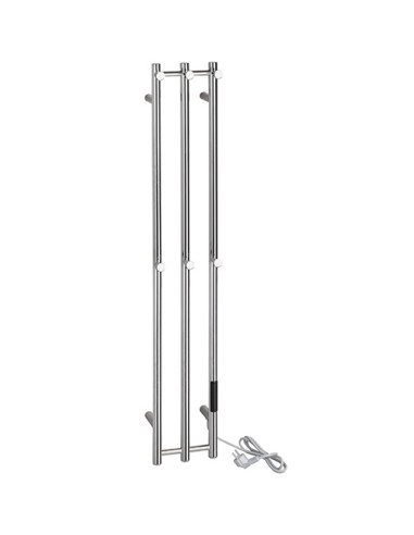 Heated towel rail PILLAR 3, 1180 mm, bar, 91W, stainless steel, polished - 1