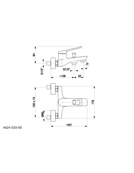 AMAZONIT sienas vannas maisītājs 4624-010-00