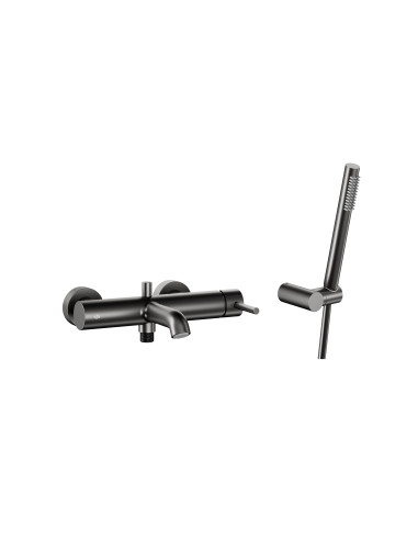 MOZA GUN METAL GREY sienas vannas maisītājs ar fiksētu dušas komplektu 5034-520-61