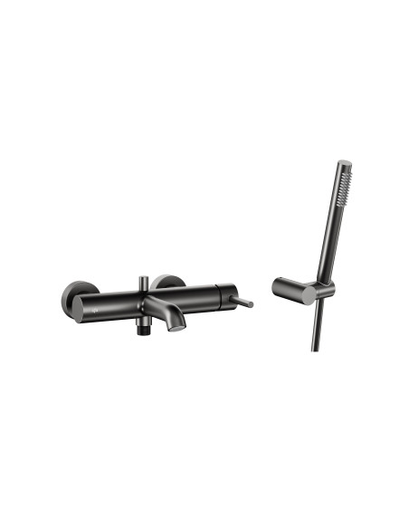 MOZA GUN METAL GREY sienas vannas maisītājs ar fiksētu dušas komplektu 5034-520-61