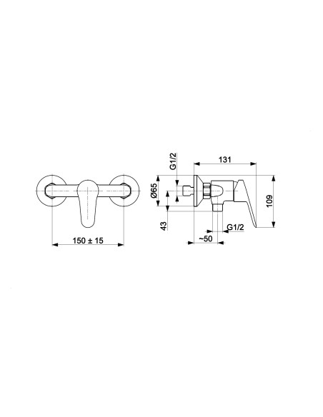 SPARC BLACK sienas dušas maisītājs 5416-010-81