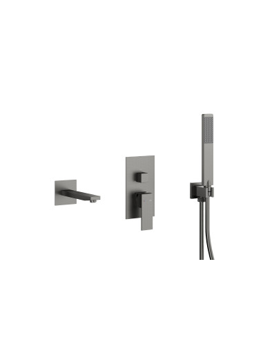 LOGON GUN METAL GREY iebūvējamā vannas komplekts 5139-401-61