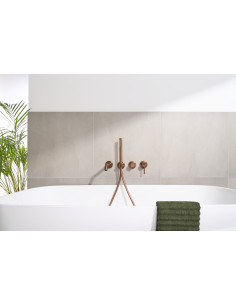 MOZA BRUSHED ROSE GOLD iebūvējamā vannas komplekts ar 3 bedrīšu, 2 funkciju maisītāju 5039-411-34