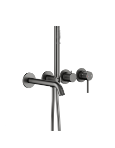 MOZA GUN METAL GREY iebūvējamā vannas komplekts ar 3 bedrīšu, 2 funkciju maisītāju 5039-411-61