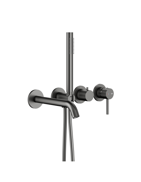 MOZA GUN METAL GREY iebūvējamā vannas komplekts ar 3 bedrīšu, 2 funkciju maisītāju 5039-411-61