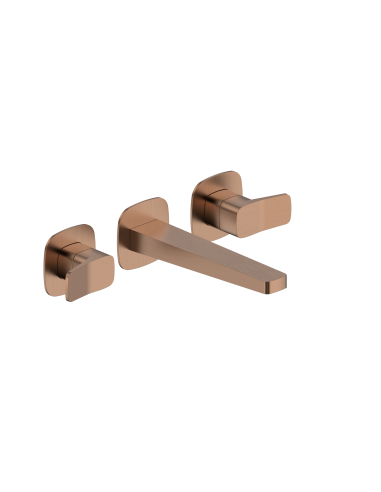 MALAGA BRUSHED ROSE GOLD slēptais trīs caurumu izlietnes jaucējkrāns 4529-821-34