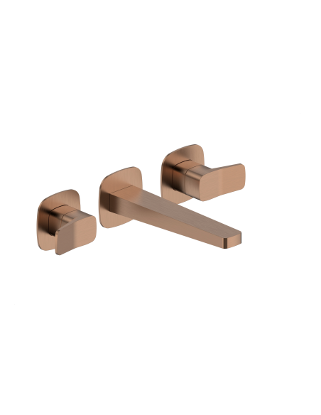 MALAGA BRUSHED ROSE GOLD slēptais trīs caurumu izlietnes jaucējkrāns 4529-821-34