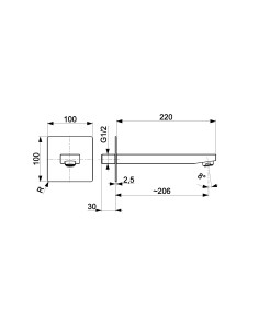 LOGON CHROME slēptais vannas snīpis 836-005-00 2