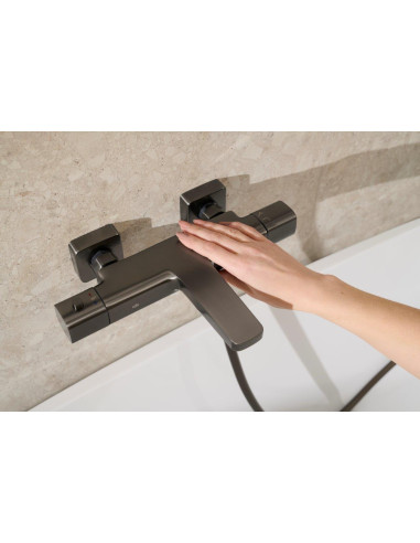 MALAGA GUN METAL PELĒKS sienas termostatiskais vannas jaucējkrāns 5754-010-61