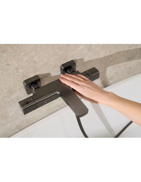 MALAGA GUN METAL PELĒKS sienas termostatiskais vannas jaucējkrāns 5754-010-61