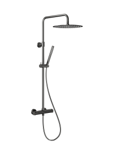 MOZA PREMIUM GUN METAL PELĒKS augšējās dušas komplekts ar termostatisko dušas jaucējkrānu 5736-920-61