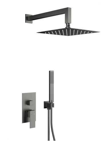 LOGON GUN METAL PELĒKS iebūvējamais dušas komplekts 5139-501-61
