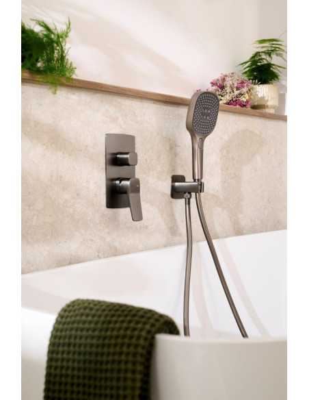 MALAGA GUN METAL PELĒKS iebūvējamais dušas komplekts 4529-501-61