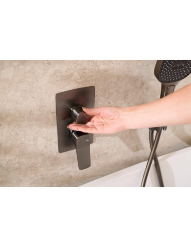 MALAGA GUN METAL PELĒKS iebūvējamais komplekts ar dušas jaucējkrānu un dušas stieni 4529-301-61