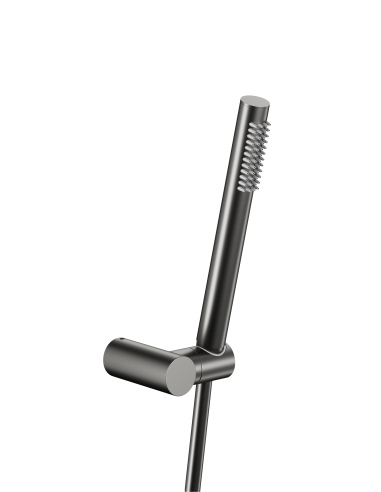 MOZA PREMIUM GUN METAL PELĒKS dušas komplekts ar punktveida turētāju 841-225-61