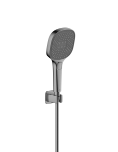 MALAGA GUN METAL PELĒKS dušas komplekts ar punktveida turētāju 841-255-61