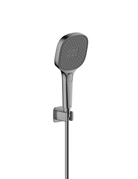 MALAGA GUN METAL PELĒKS dušas komplekts ar punktveida turētāju 841-255-61