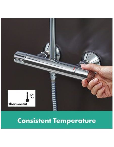 Hansgrohe Vernis Blend shower system with thermostat, chrome - 9