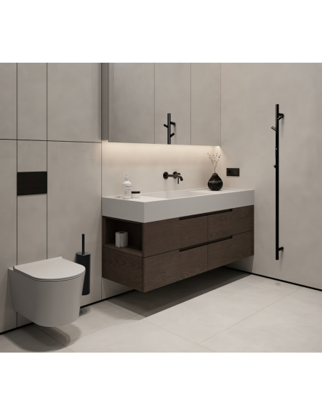 Soojendusega käterätikuivati ​​VERTEX, 1400 mm, varras, 35W, roostevaba teras, must - 6