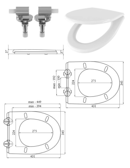 WC poda vāks Kompakt 013/AMW, MT SC, SK321