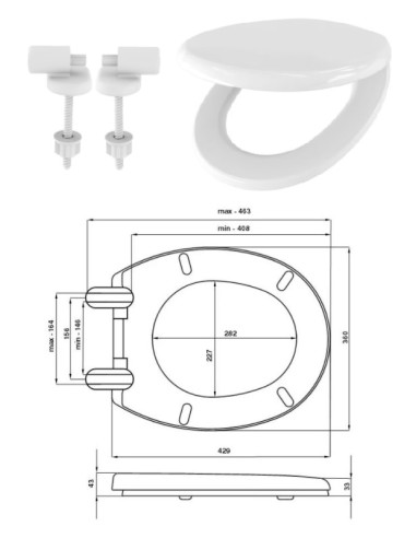 WC poda vāks KASKADA 010/AW PL SC, SK1307