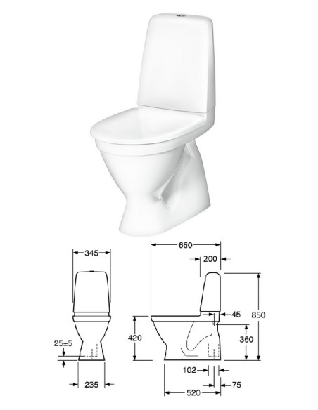WC kompaktpods WC2/4,vert, plānais vāks, OCEANIC