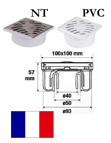 Traps grīdai ar vert.izpl.PVC 100x100x50, SIHJ10