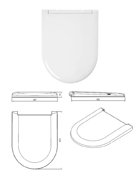 WC poda vāks, 204110, balts, JADE, JADE