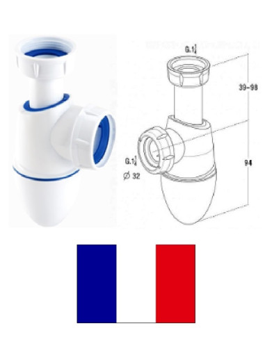 Sifons izlietnei 11/4*x32, 0201284, EASYPHON