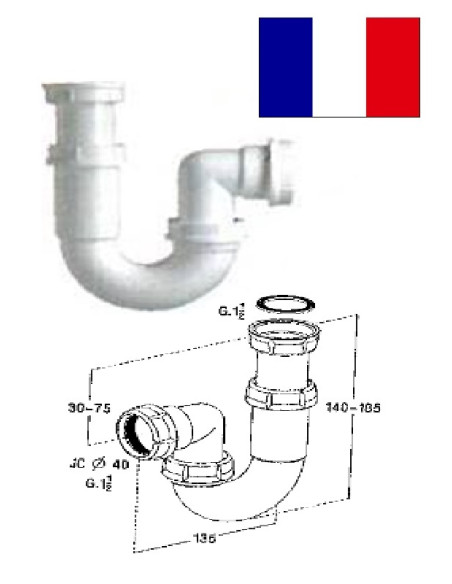Sifons izlietnei 1.1/2*x40, 204460
